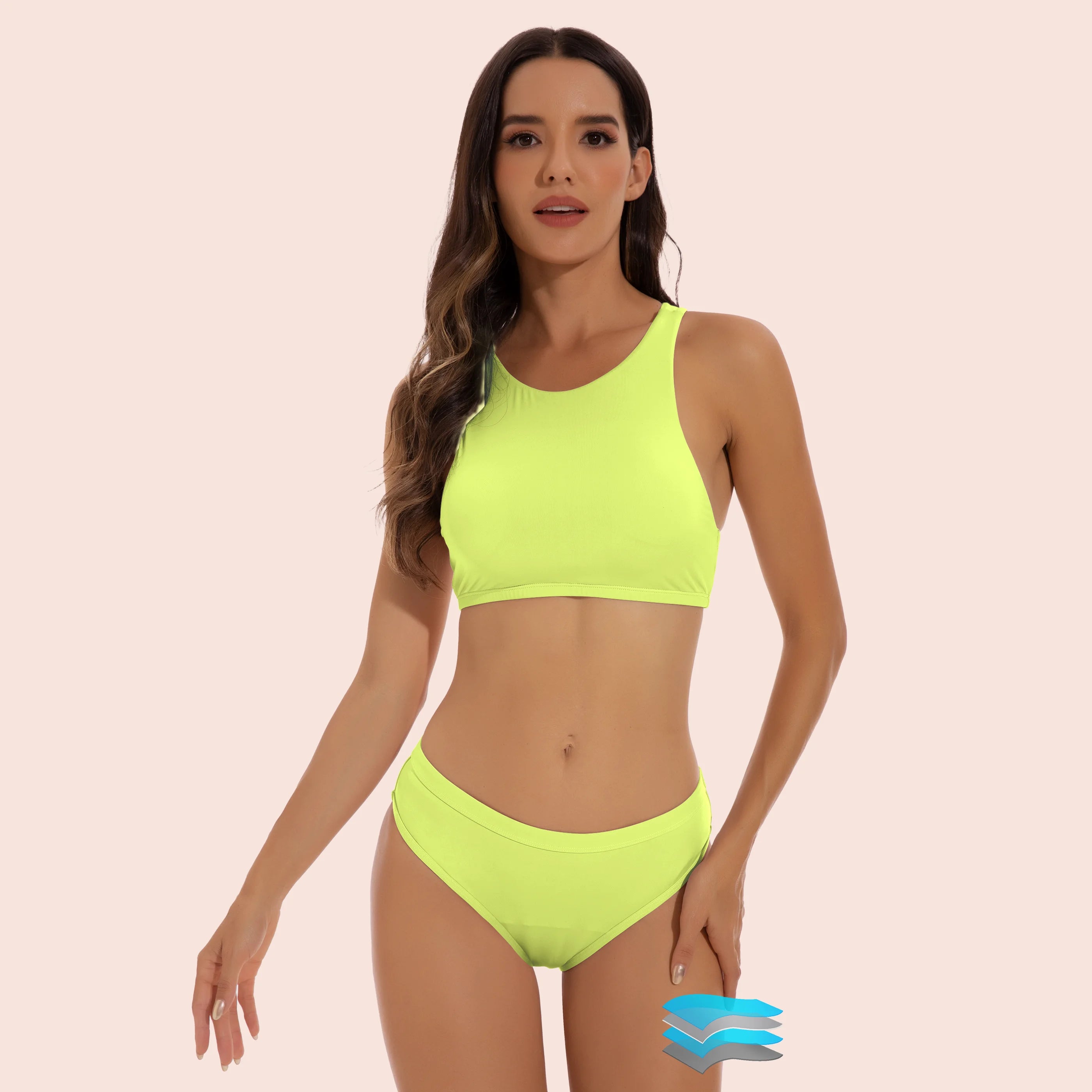 Beautikini Period Swimwear Two Piece Bikini Menstrual Leakproof Bathing Suit