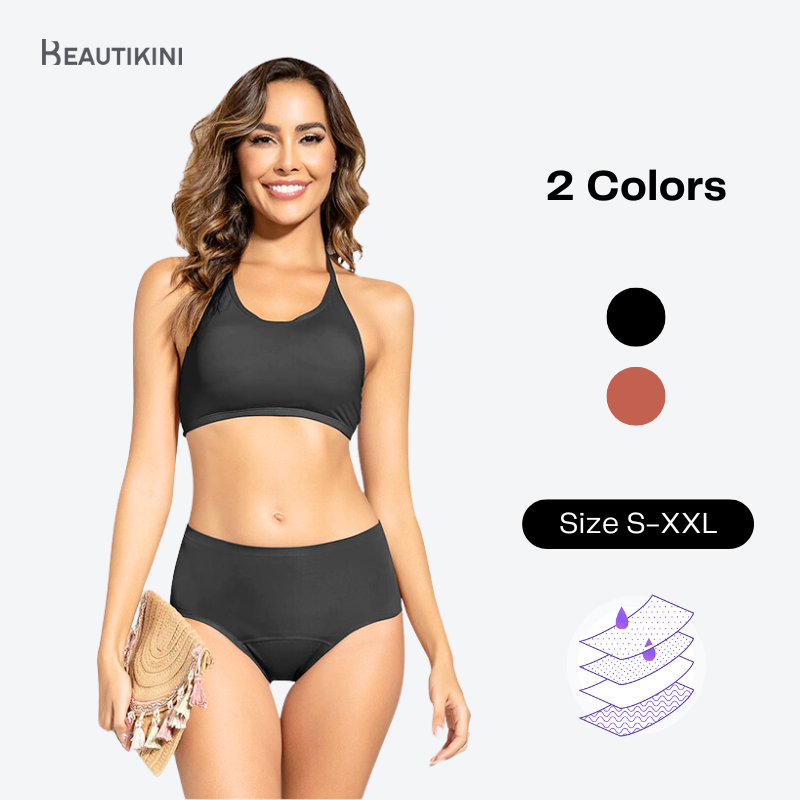 【1 ORDER 3 SIZES】Beautikini Stretch Seamless Mid High Waisted Period Underwear