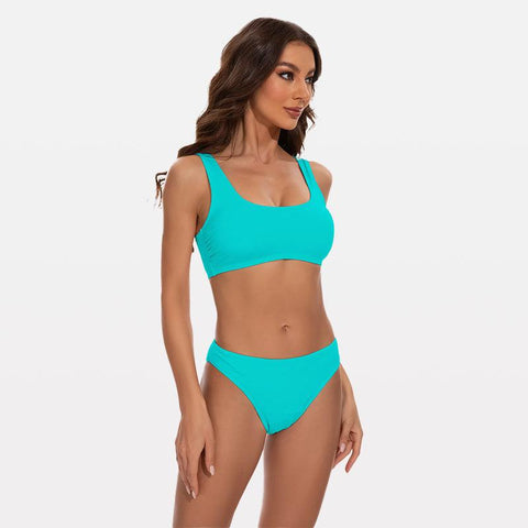 Conjunto de roupa de banho de período Beautikini com cintura baixa e top esportivo