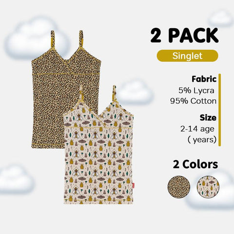 Girls' Owl & Moth Singlet 2-Pack