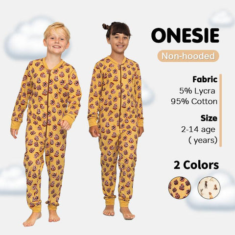 Junior Long Sleeve Onesie - Cute Dog & Pinecone Patterns
