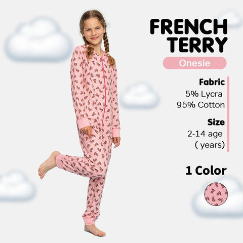 Girls' Long Sleeve French Terry Onesie - Pink
