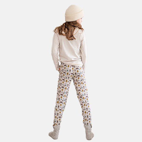 Girls' Long Sleeve Pyjama Set - Hearts, Moths, Checker & Mushroom Print