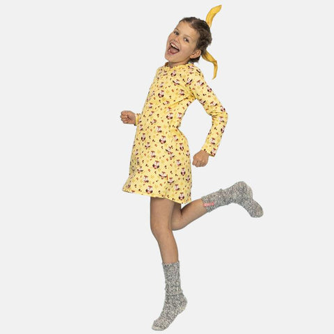 Girls' Long Sleeve Dress - Moths & Owl Print