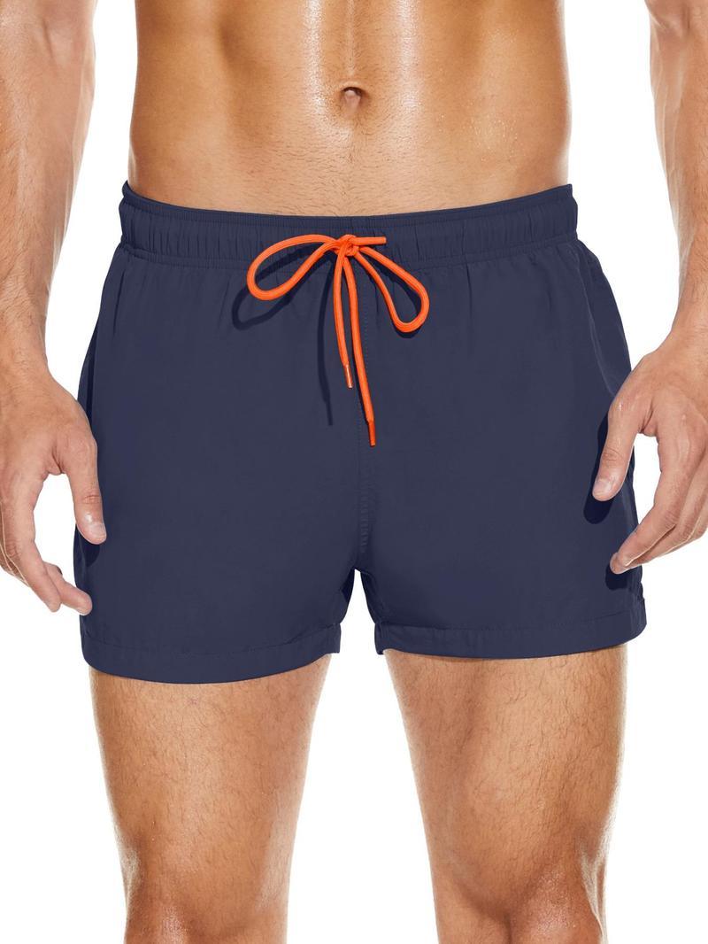 Men's Plain Pocket Drawstring Waist Sleep Shorts 2 Pieces