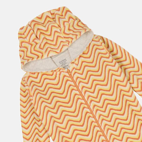 Girls' Long Sleeve Velvet Onesie - Moths & Zig Zag