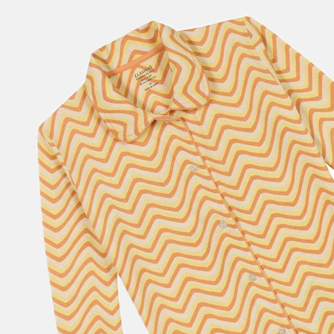Girls' Long Sleeve Pyjama Set - Rabbit & Zig Zag Print