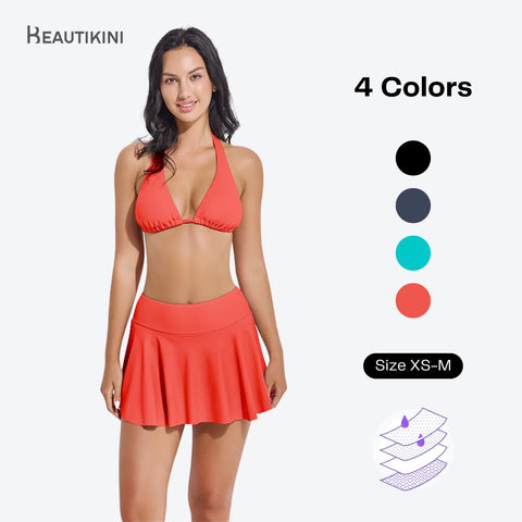 Beautikini Period Swimwear Menstrual Leakproof Bikini Bottoms Swim Skirt