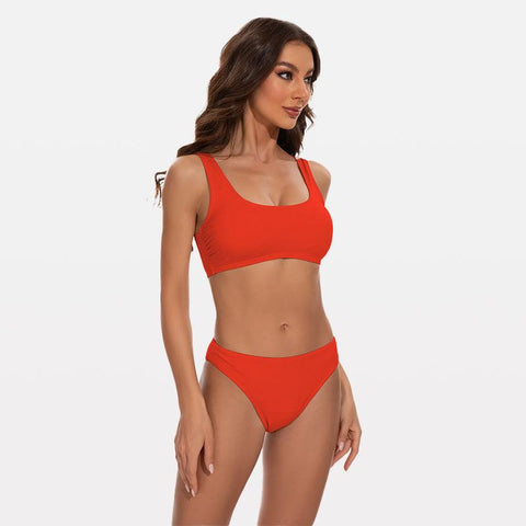 Conjunto de roupa de banho de período Beautikini com cintura baixa e top esportivo