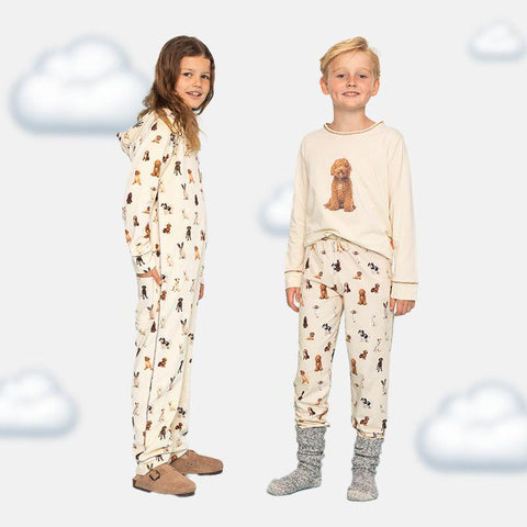 Junior Long Sleeve Pyjama Set - Pinecone & Playful Dog