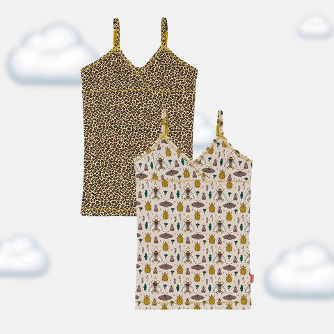 Girls' Owl & Moth Singlet 2-Pack