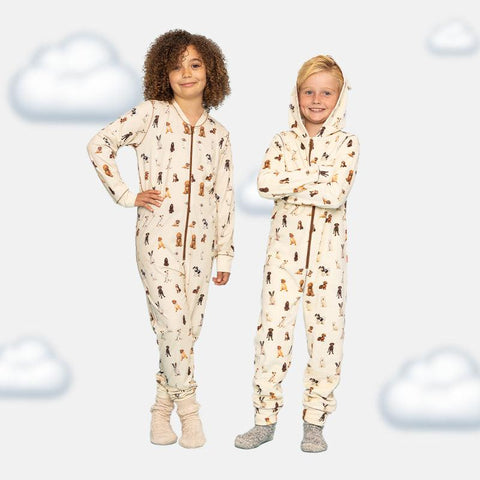 Junior Long Sleeve Onesie - Cute Dog & Pinecone Patterns