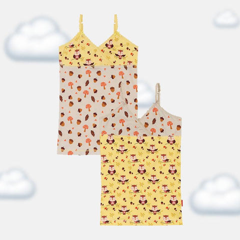 Girls' Owl & Moth Singlet 2-Pack
