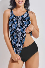 Beautikini Blouson Tankini Swimsuits for Women, Two Piece Tummy Control Bathing Suits with Shorts Modest Loose Fit Swimwear