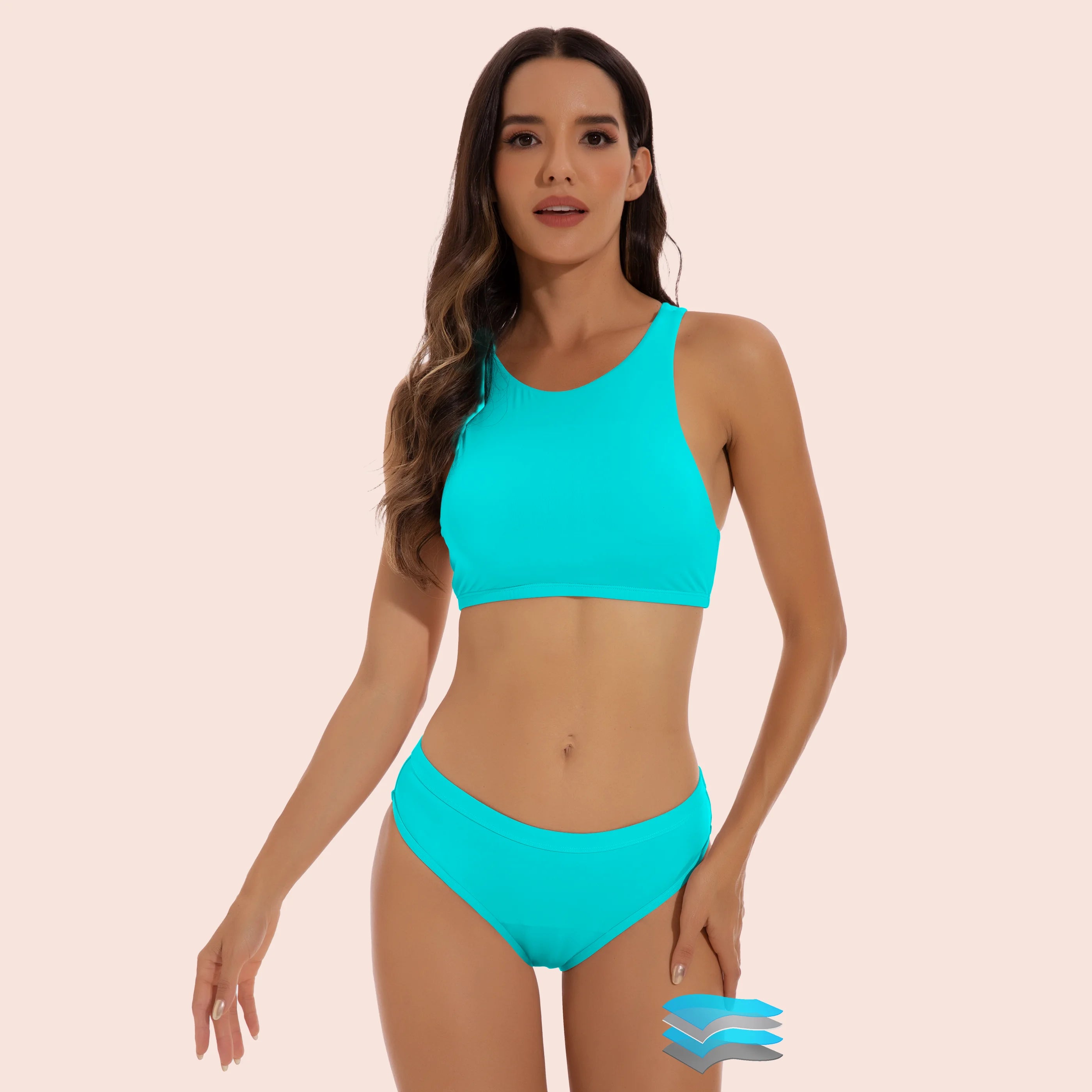Beautikini Period Swimwear Two Piece Bikini Menstrual Leakproof Bathing Suit