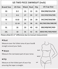 Beautikini Women Tankini Swimsuits, High Neck Tummy Control Swimwear Two Piece Mesh Bathing Suits for Women