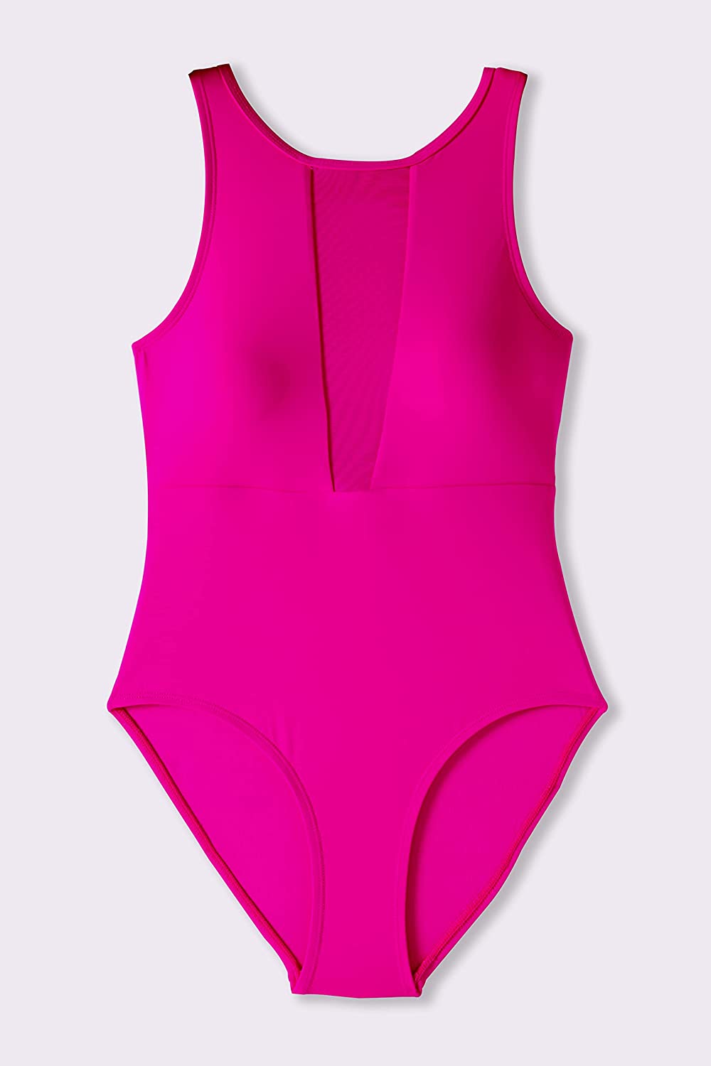 Beautikini Women's One Piece Swimsuit, Mesh High Neck Tummy Control Bathing Suits Monokini Swimwear