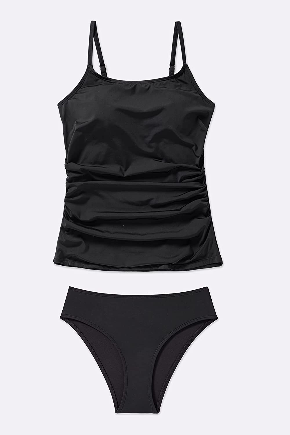 Beautikini Women's Tankini Swimsuits Two Piece Bathing Suits for Woman Printed Swimwear Top with Bikini Bottom