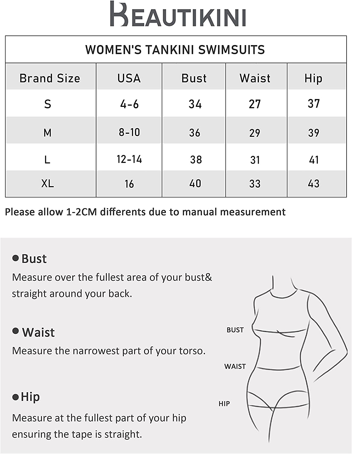 Beautikini Womens Two Piece Swimsuits, High Neck Bikini Crop Top Floral Sport Bathing Suits with Briefs for Women Teen Junior