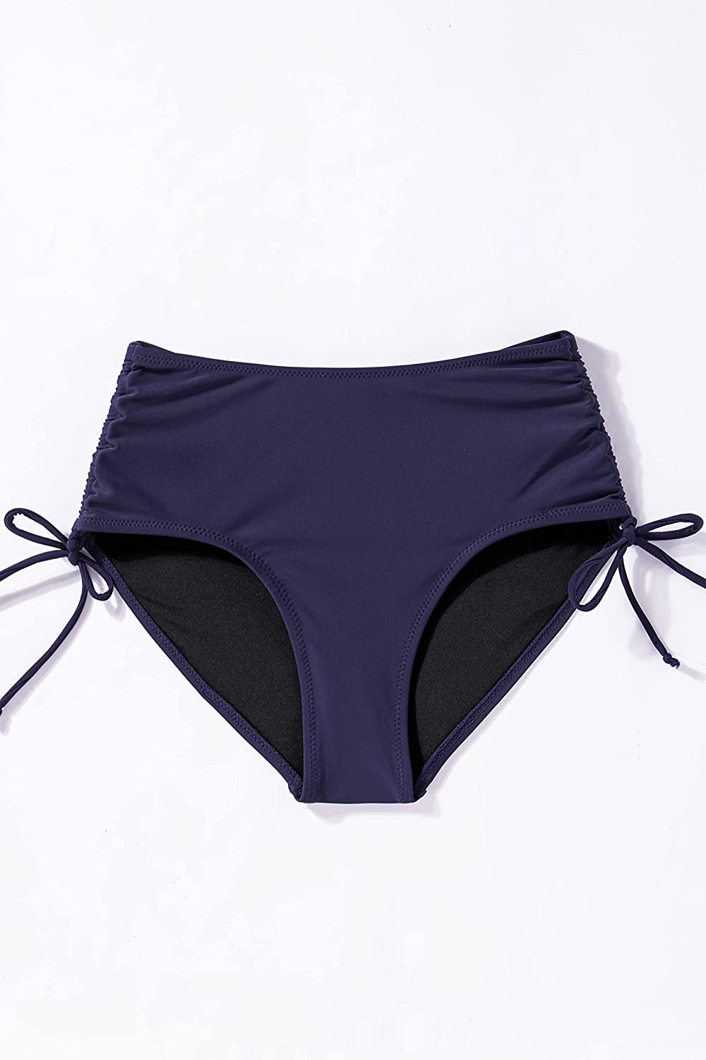 Beautikini Women's Black High Waisted Bikini Bottoms Tummy Control Swim Shorts Full Coverage Tankini Bathing Bottom