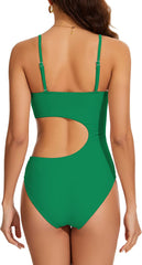 Beautikini Women's One Piece Swimsuit Sexy One Shoulder Bathing Suits Cut Out Asymmetric Colorblock Monokini Swimwear
