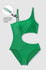 Beautikini Women's One Piece Swimsuit Sexy One Shoulder Bathing Suits Cut Out Asymmetric Colorblock Monokini Swimwear