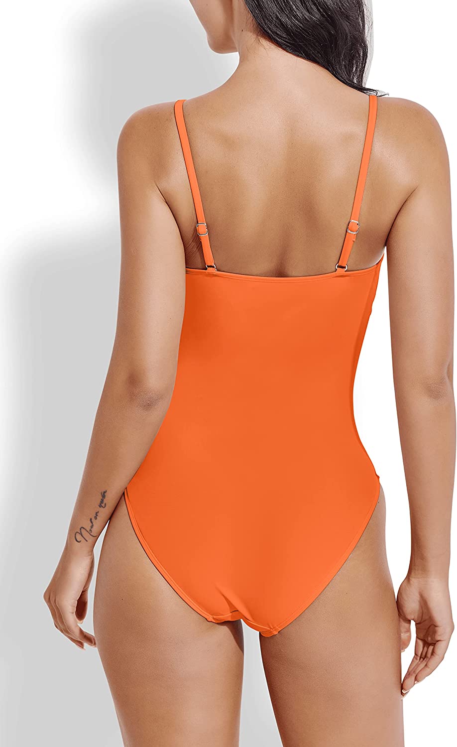 Beautikini Women's One Piece Swimsuit, Tummy Control Vintage Bathing Suit Ruched Slim Bandeau Swimwear with Adjustable Straps