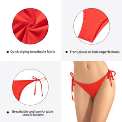 Beautikini Women's Cheeky Brazilian Cut Swim Bottoms Low Waist Bikini Bottom