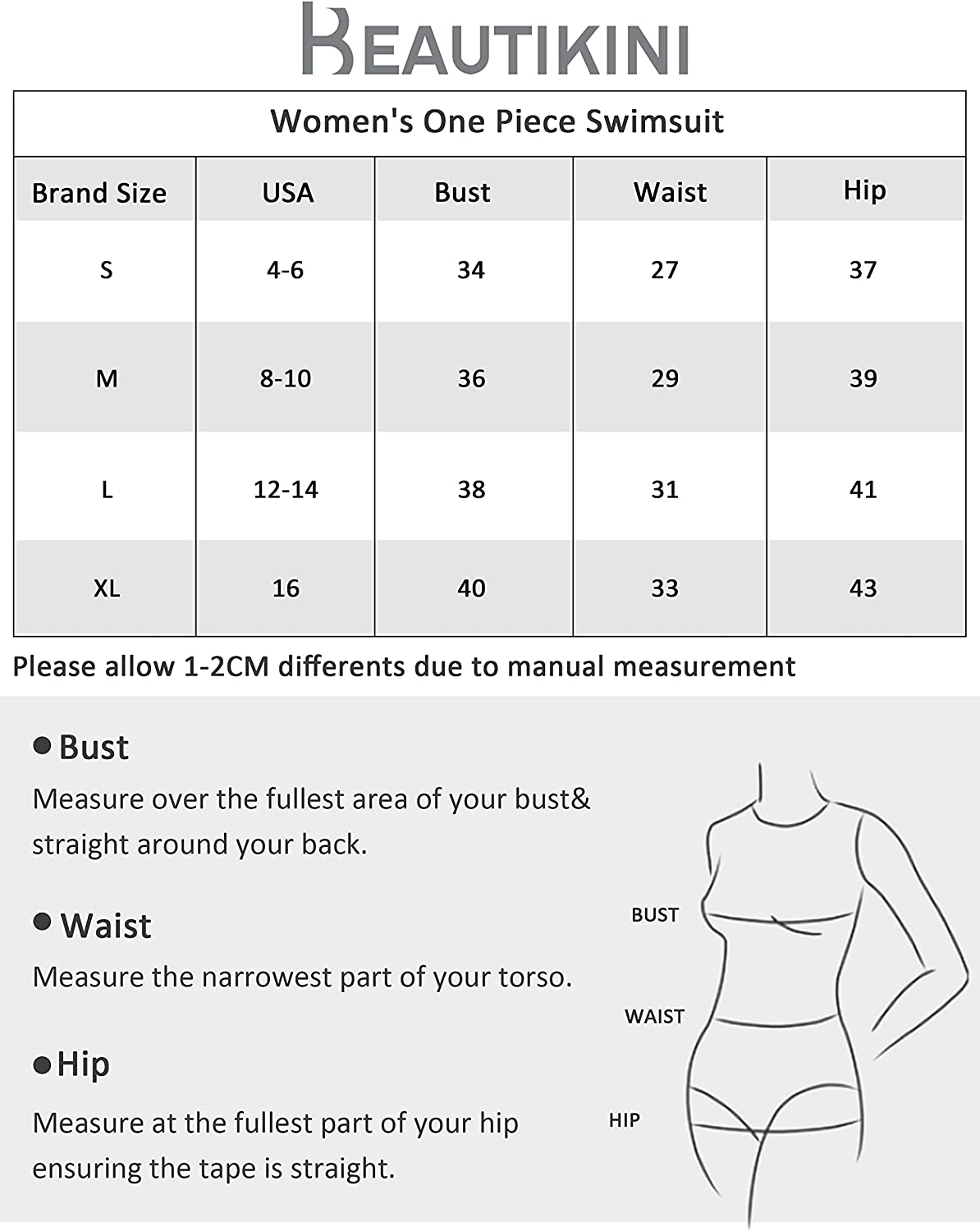 Beautikini Women's Ruched Slimming One Piece Swimsuit, Full Coverage Tummy Control Bathing Suit Shirred Tank Vintage Swimwear