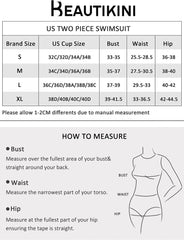 Beautikini One Piece Women's Swimsuit, Ruched Bathing Suit V Neck Tummy Control One Piece for Women Swimwear