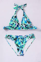 Beautikini Sexy Halter Bikini Set for Women Two Piece Cheeky Swimsuit Deep V Neck High Cut Low Waist Womens Bathing Suit