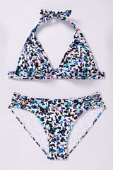 Beautikini Sexy Halter Bikini Set for Women Two Piece Cheeky Swimsuit Deep V Neck High Cut Low Waist Womens Bathing Suit
