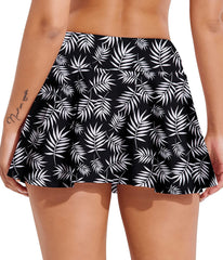 Beautikini Women's Mid Waisted Swim Skirt Bottoms Tummy Control Swimwear Bikini Skirt Bottom